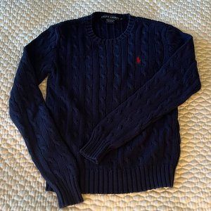 Women's Ralph Lauren Crew Neck Sweater - Size XS - Navy Blue